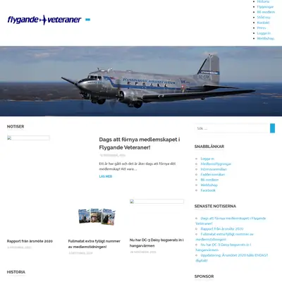 Flygande Veteraner startsida 2021