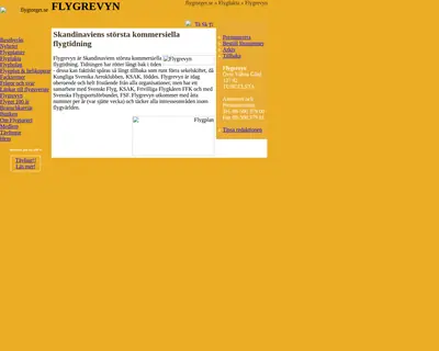 Flygrevyn startsida 2005