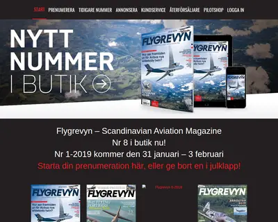 Flygrevyn startsida 2019