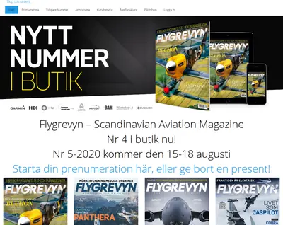 Flygrevyn startsida 2020