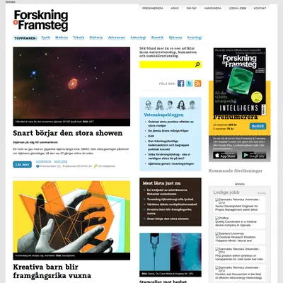 Forskning och Framsteg startsida 2014