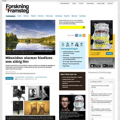 Forskning och Framsteg startsida 2015