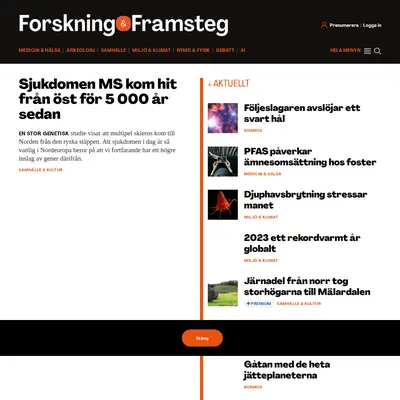 Forskning och Framsteg startsida 2024