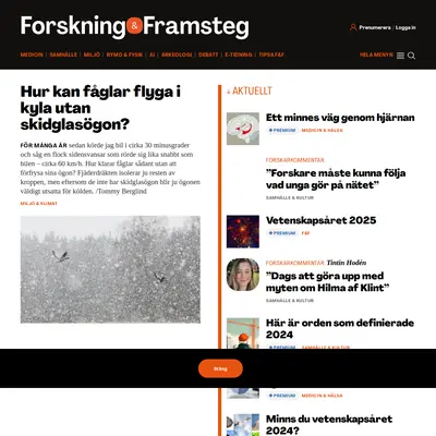 Forskning och Framsteg startsida 2025
