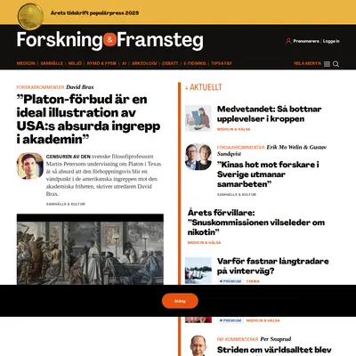 Forskning och Framsteg startsida 2026