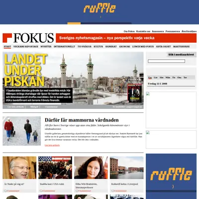 www.fokus.se startsida 2008