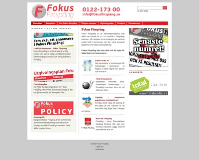 Fokus Finspång startsida 2012