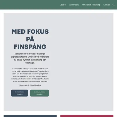 Fokus Finspång startsida 2026