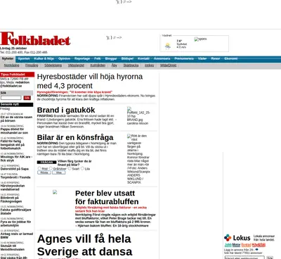 Folkbladet Norrköping startsida 2008