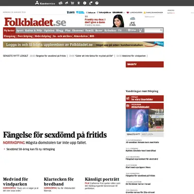 Folkbladet Norrköping startsida 2016