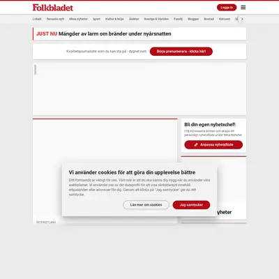 Folkbladet Norrköping startsida 2021