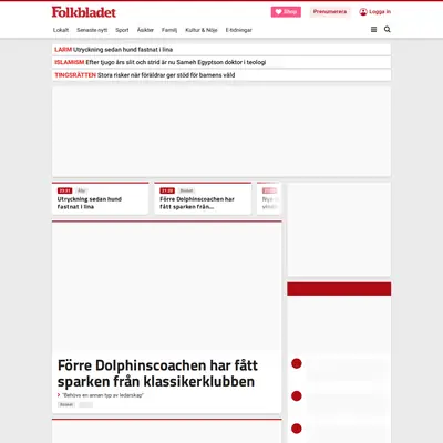 Folkbladet Norrköping startsida 2023