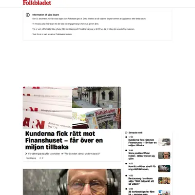 Folkbladet Norrköping startsida 2026