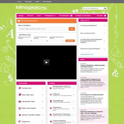 Folkhögskolan startsida 2016