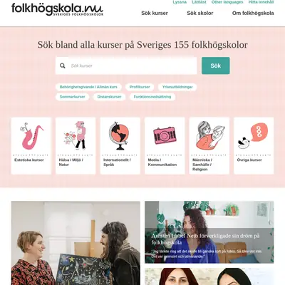 Folkhögskolan startsida 2020