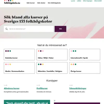 Folkhögskolan startsida 2023