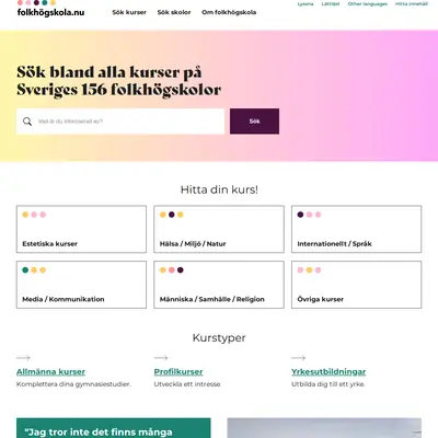 Folkhögskolan startsida 2024