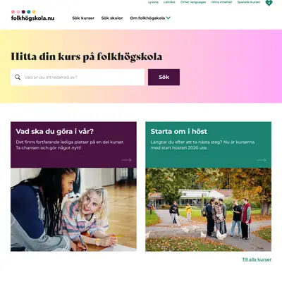 Folkhögskolan startsida 2026