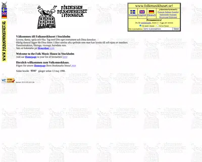 Folkmusikhuset startsida 2005