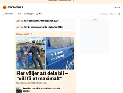 www.folkracepuls.se startsida 2026