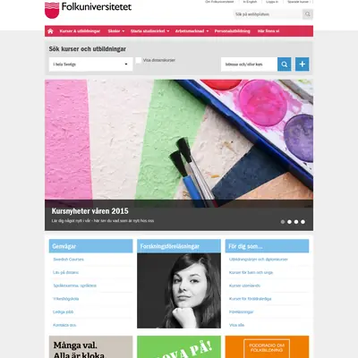 Folkuniversitetet startsida 2015