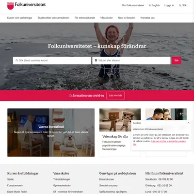 Folkuniversitetet startsida 2022