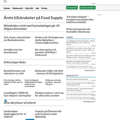 food-supply.se startsida 2023
