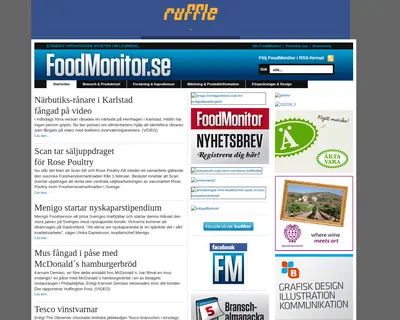 FoodMonitor.se startsida 2012