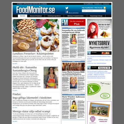 FoodMonitor.se startsida 2013
