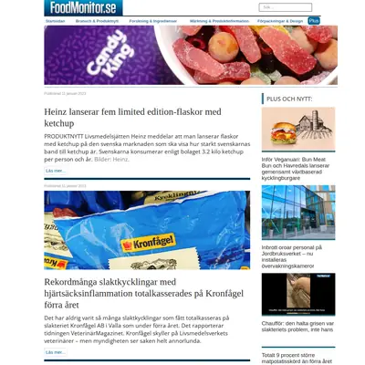 FoodMonitor.se startsida 2023