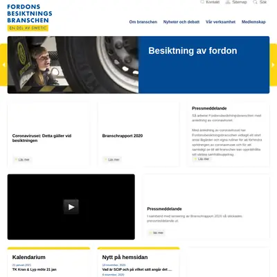 www.fordonsbesiktningsbranschen.se startsida 2021