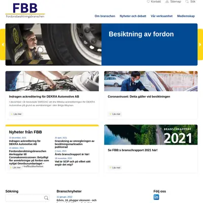 www.fordonsbesiktningsbranschen.se startsida 2022