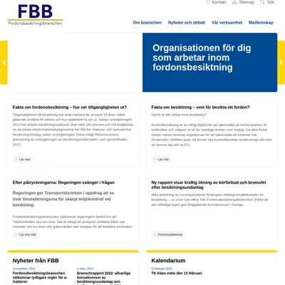 www.fordonsbesiktningsbranschen.se startsida 2023