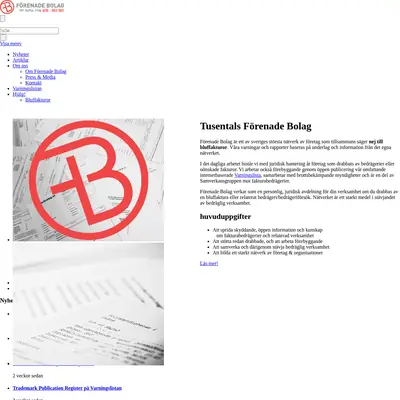 forenadebolag.se startsida 2015