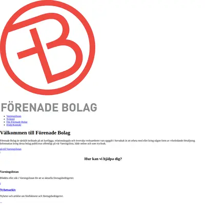 forenadebolag.se startsida 2023