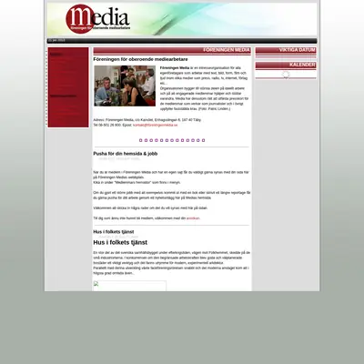 Nytt från Media, www.foreningenmedia.se startsida 2013