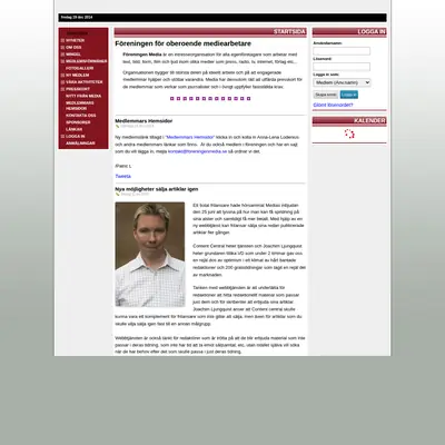 Nytt från Media, www.foreningenmedia.se startsida 2014