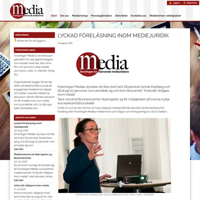Nytt från Media, www.foreningenmedia.se startsida 2017