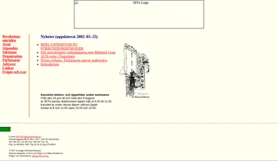 Sveriges Författarförbund, forfattarforbundet.se startsida 2002