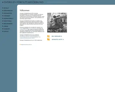 Sveriges Författarförbund, forfattarforbundet.se startsida 2004