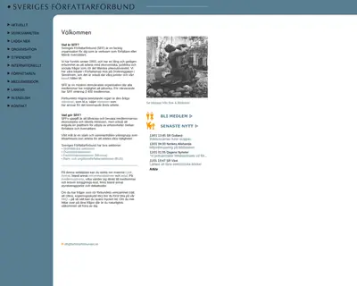 Sveriges Författarförbund, forfattarforbundet.se startsida 2006