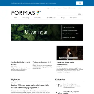 Formas-TV startsida 2018