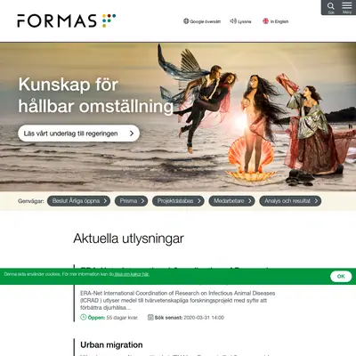 Formas-TV startsida 2020