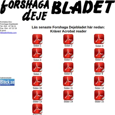 ForshagaDejeBladet startsida 2015