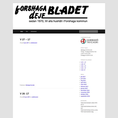 ForshagaDejeBladet startsida 2017