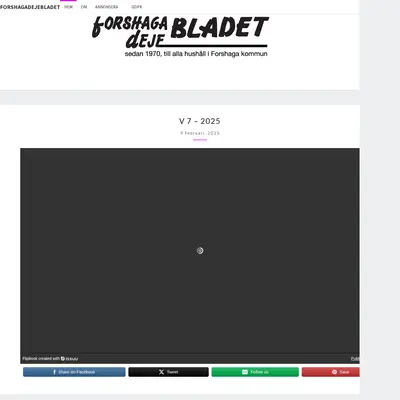 ForshagaDejeBladet startsida 2025