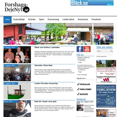 forshagadejenytt.se startsida 2015