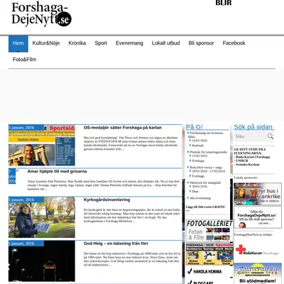 forshagadejenytt.se startsida 2016