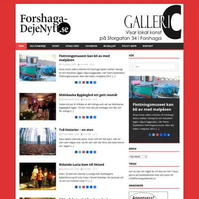 forshagadejenytt.se startsida 2019