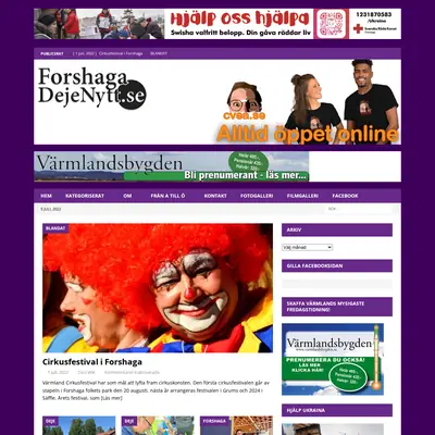 forshagadejenytt.se startsida 2021